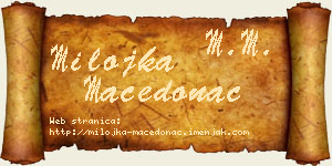 Milojka Macedonac vizit kartica